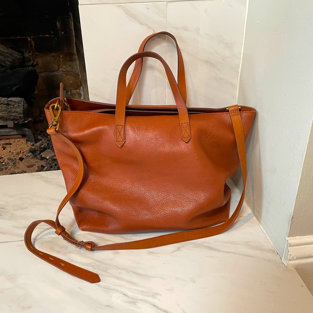 Madewell Zip-Top Transport Carryall English Saddle